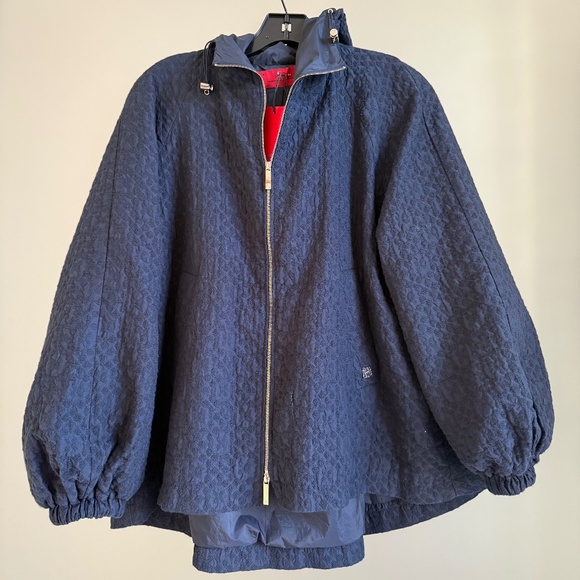 CH Carolina Herrera Navy Hooded Jacket Medium - Picture 1 of 8